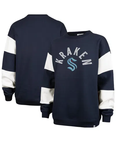 47 Brand Women's Deep Sea Blue Seattle Kraken Eephus Barred Pullover Sweatshirt