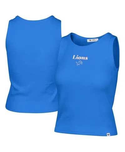 47 Brand Women's Detroit Lions Ribbed Cropped Tank Top In Blue