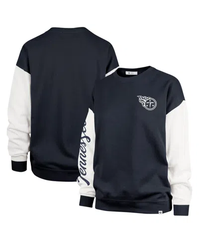 47 Brand Women's Double Header Rise Andie Oversized-fit Color-block Pullover Sweatshirt In Blue
