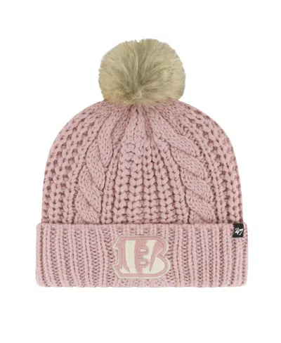 47 Brand Women's Dusty Rose Cincinnati Bengals Meeko Cuffed Knit Hat With Pom In Pink