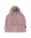 47 Brand Women's Dusty Rose Dallas Cowboys Meeko Cuffed Knit Hat With Pom In Pink