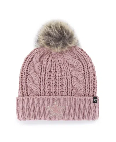 47 Brand Women's Dusty Rose Dallas Cowboys Meeko Cuffed Knit Hat With Pom In Pink