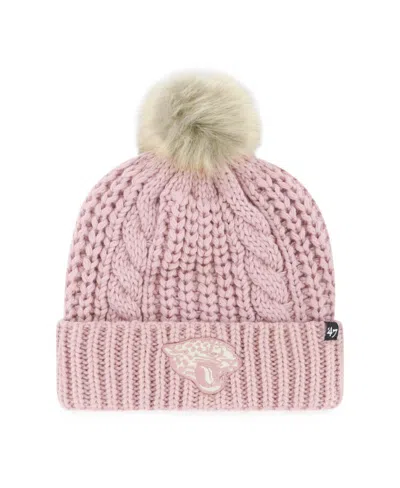47 Brand Women's Dusty Rose Jacksonville Jaguars Meeko Cuffed With Pom Knit Hat In Pink
