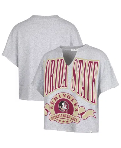 47 Brand Women's Florida State Seminoles Banners Out Oversized Notch-neck T-shirt In Gray