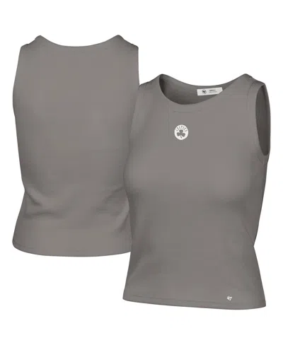 47 Brand Women's Gray Boston Celtics Cropped Skyhook Baby Rib Tank Top