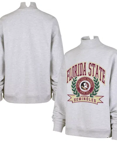 47 Brand Women's Gray Florida State Seminoles Laurel Arch Mock Neck Sweatshirt In White