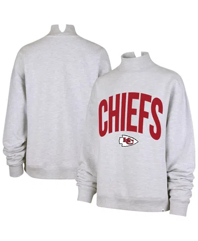 47 Brand Women's Gray Kansas City Chiefs Subtle Muse Mock Neck Sweatshirt