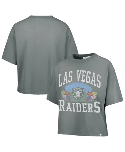 47 Brand Women's Gray Las Vegas Raiders Florentina Montauk Cropped T-shirt