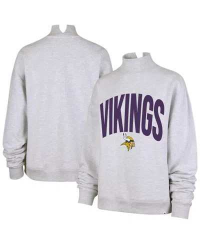 47 Brand Women's Gray Minnesota Vikings Subtle Muse Mock Neck Sweatshirt