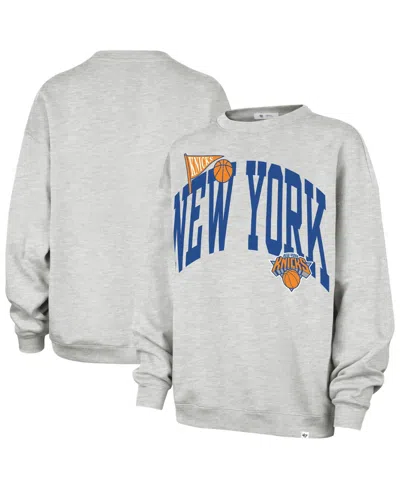 47 Brand Women's Gray New York Knicks Oversized Arched Icon Sweatshirt