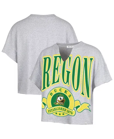47 Brand Women's Gray Oregon Ducks Banners Out Oversized Notch-neck T-shirt