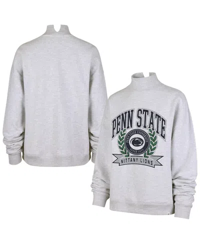 47 Brand Women's Gray Penn State Nittany Lions Laurel Arch Mock Neck Sweatshirt In Black