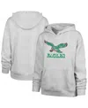 47 Brand Women's Gray Philadelphia Eagles Distressed Standout Naomi Pullover Hoodie In Gray