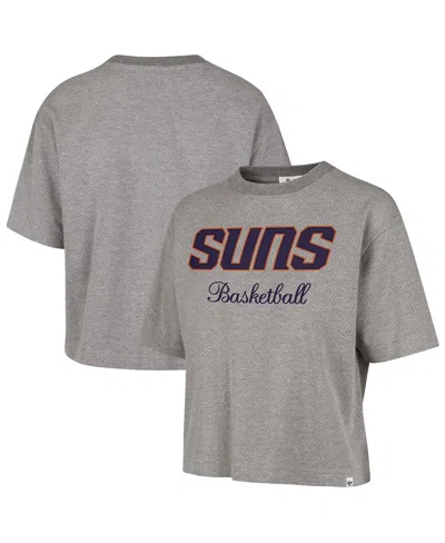 47 Brand Women's Gray Phoenix Suns Pivot Drop Needle Cropped T-shirt