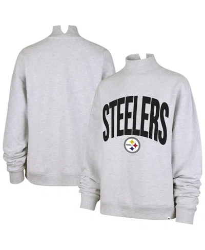 47 Brand Women's Gray Pittsburgh Steelers Subtle Muse Mock Neck Sweatshirt