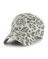 47 Brand Women's Gray Tennessee Titans Bagheera Clean Up Adjustable Hat In Animal Print