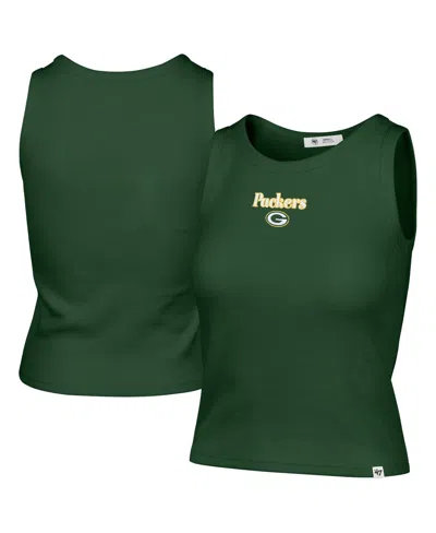 47 Brand Women's Green Bay Packers Cropped Ribbed Crew Neck Baby Tank Top