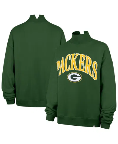47 Brand Women's Green Green Bay Packers Oversized Vantage Mock Neck Sweatshirt