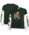 47 Brand '47 Green Miami Hurricanes Sydney Long Sleeve T-shirt In Green