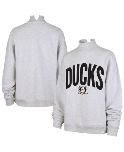 47 Brand Women's Heather Gray Anaheim Ducks Subtle Muse Sweatshirt In White