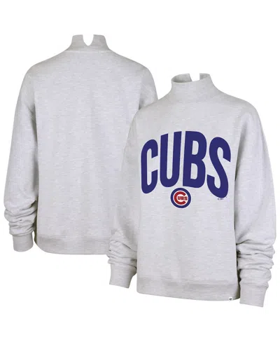 47 Brand Women's Heather Gray Chicago Cubs Subtle Muse Mock Neck Sweatshirt