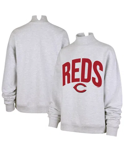 47 Brand Women's Heather Gray Cincinnati Reds Subtle Muse Mock Neck Sweatshirt