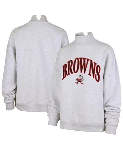 47 Brand Women's Heather Gray Cleveland Browns Vantage Mock Neck Pullover Sweatshirt