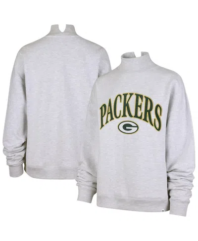 47 Brand Women's Heather Gray Green Bay Packers Vantage Mock Neck Pullover Sweatshirt