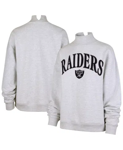 47 Brand '47 Heather Gray Las Vegas Raiders Vantage Mock Neck Pullover Sweatshirt