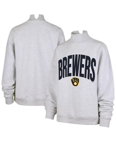 47 Brand Women's Heather Gray Milwaukee Brewers Subtle Muse Mock Neck Sweatshirt