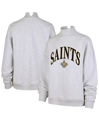 47 Brand Women's Heather Gray New Orleans Saints Vantage Mock Neck Pullover Sweatshirt