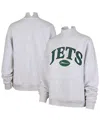 47 Brand '47 Heather Gray New York Jets Vantage Mock Neck Pullover Sweatshirt In Gray