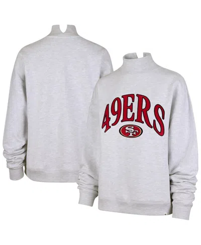 47 Brand Women's Heather Gray San Francisco 49ers Vantage Mock Neck Pullover Sweatshirt