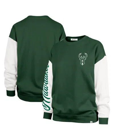 47 Brand Women's Hunter Green Milwaukee Bucks Rise Andie Oversized Pullover Sweatshirt