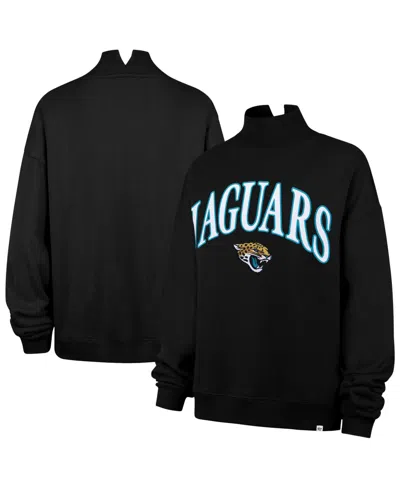 47 Brand Women's Jacksonville Jaguars Vantage Dropped-shoulder Oversized Mock Neck Sweatshirt In Black