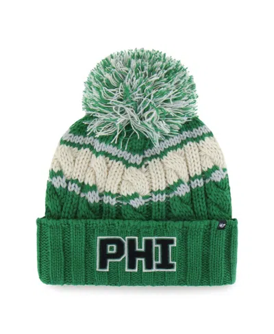 47 Brand Women's Kelly Green Philadelphia Eagles Emma Cuffed Knit With Pom Hat