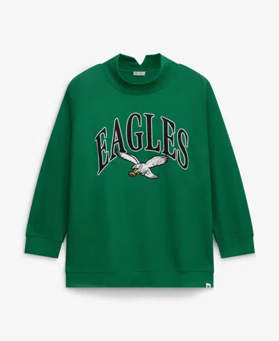 47 Brand Women's Kelly Green Philadelphia Eagles Plus Size Vantage Mock Neck Pullover