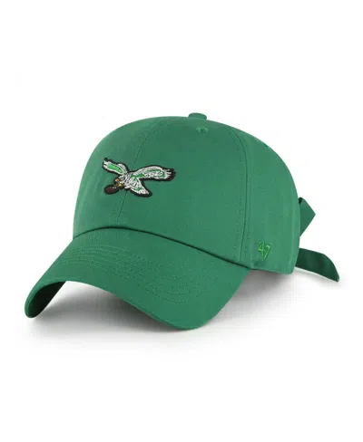 47 Brand Women's Kelly Green Philadelphia Eagles Throwback Bow Back Clean Up Adjustable Hat