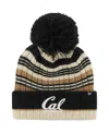 47 Brand Women's Khaki Cal Bears Barista Cuffed With Pom Knit Hat In Brown