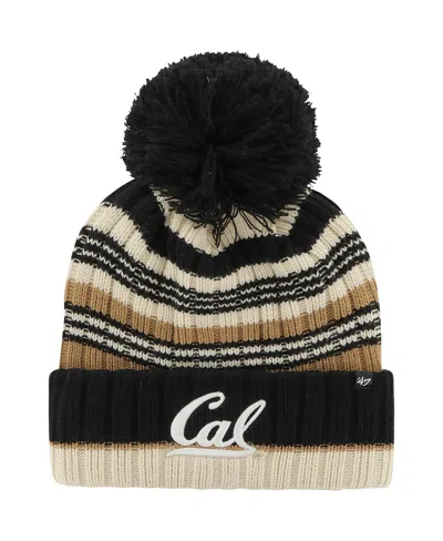 47 Brand Women's Khaki Cal Bears Barista Cuffed With Pom Knit Hat In Brown