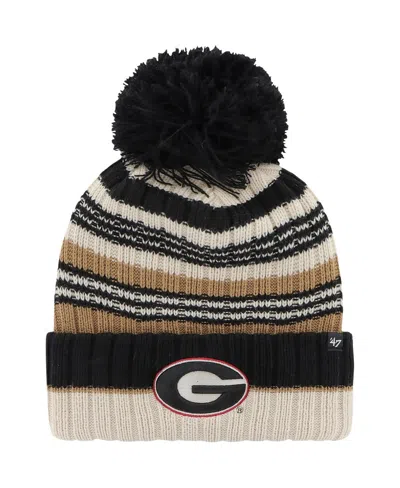 47 Brand Women's Khaki Georgia Bulldogs Barista Cuffed Knit Hat With Pom