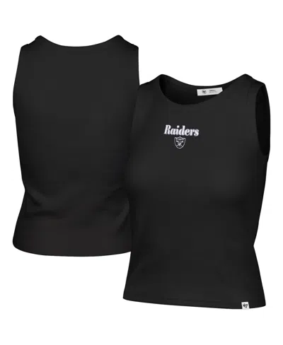 47 Brand Women's Las Vegas Raiders Cropped Ribbed Tank Top In Black