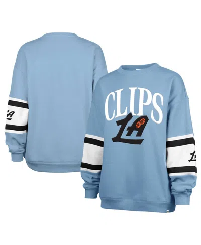 47 Brand Women's Light Blue La Clippers 2024/25 City Edition Steadfast Paneled Pullover Sweatshirt