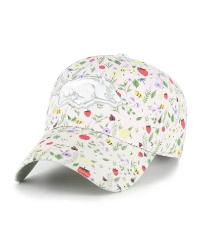 47 Brand Women's Light Pink Arkansas Razorbacks Posey Clean Up Adjustable Hat In Green