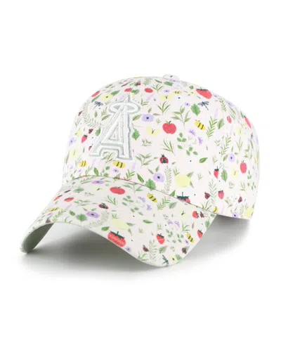 47 Brand Women's Light Pink Los Angeles Angels Posey Clean Up Adjustable Hat In White