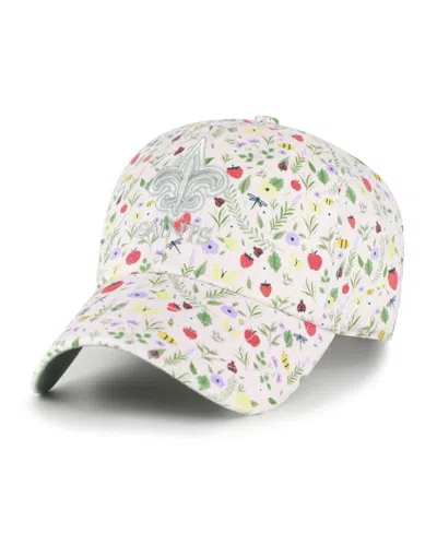 47 Brand Women's Light Pink New Orleans Saints Posey Clean Up Adjustable Hat In White