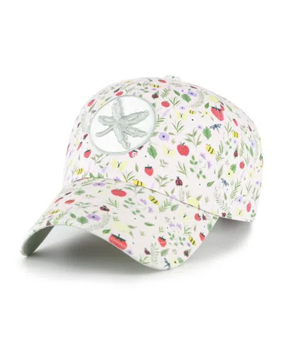 47 Brand Women's Light Pink Ohio State Buckeyes Posey Clean Up Adjustable Hat In Gray