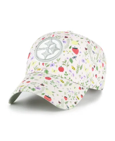 47 Brand Women's Light Pink Pittsburgh Steelers Posey Clean Up Adjustable Hat In Gray