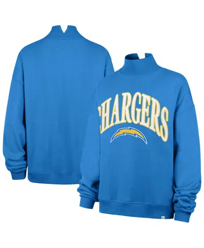 47 Brand Women's Los Angeles Chargers Vantage Mock Neck Oversized Cropped Sweatshirt In Powder Blue