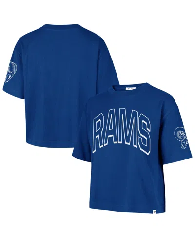 47 Brand Women's Los Angeles Rams Call Out Reed City Screen-print Relaxed-fit Short-sleeve T-shirt In Blue